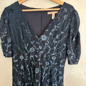 Blue velvet rayon dress by hutch Anthropology